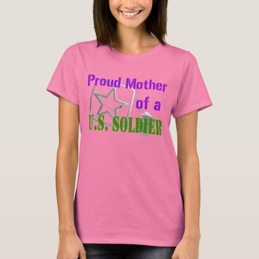 米国兵誇りを持った士の母親 Tシャツ (正面)