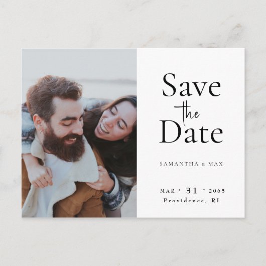 米国写真2枚のQRコモダンード日付を保存 ポストカード (正面)