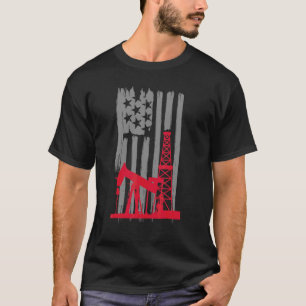 米国労働者油米国国旗の独立性 Tシャツ