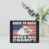 米国動揺して国旗とイーグル世界大戦シャンズ ポストカード (スタンド正面)