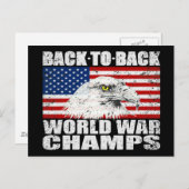 米国動揺して国旗とイーグル世界大戦シャンズ ポストカード (正面/裏面)