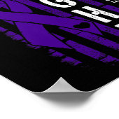 米国動揺して国旗の紫のリボンてんかんAと戦う ポスター (角)