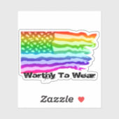 米国動揺して国旗の虹 – 衣服に値 シール (シート)