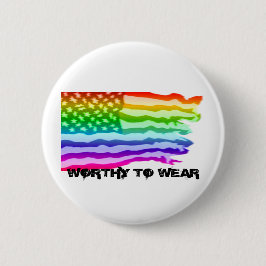 米国動揺して国旗の虹 – 衣服に値 缶バッジ