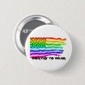 米国動揺して国旗の虹 – 衣服に値 缶バッジ (正面&裏面)
