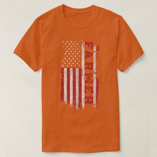 米国動揺して国旗の農家愛国的なJuの4番目 Tシャツ (デザイン正面)
