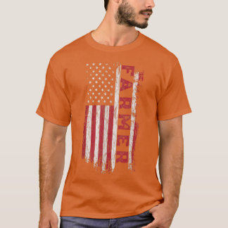 米国動揺して国旗の農家愛国的なJuの4番目 Tシャツ