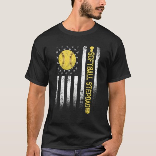 米国動揺して国旗ソフトボールの義父の怒り Tシャツ (正面)