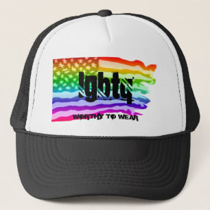 米国動揺して国旗レインボー – LGBTQ -衣服に値する キャップ