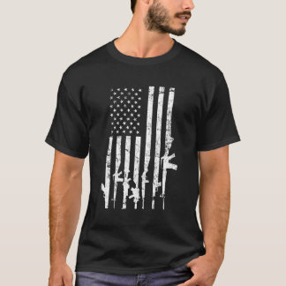 米国動揺して州旗Guns Pro Gun第2改正 Tシャツ