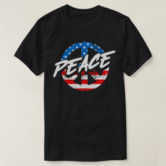 米国包まれた国旗を掲げて Tシャツ (デザイン正面)