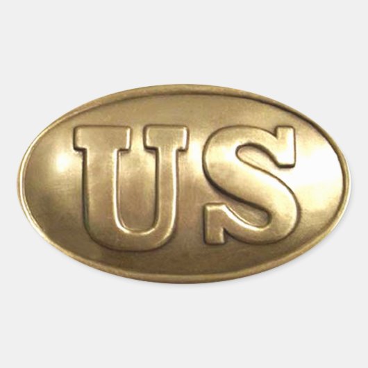 米国南北戦争ステッカー 楕円形シール (正面)