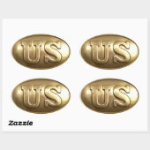 米国南北戦争ステッカー 楕円形シール (シート)