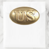 米国南北戦争ステッカー 楕円形シール (バッグ)