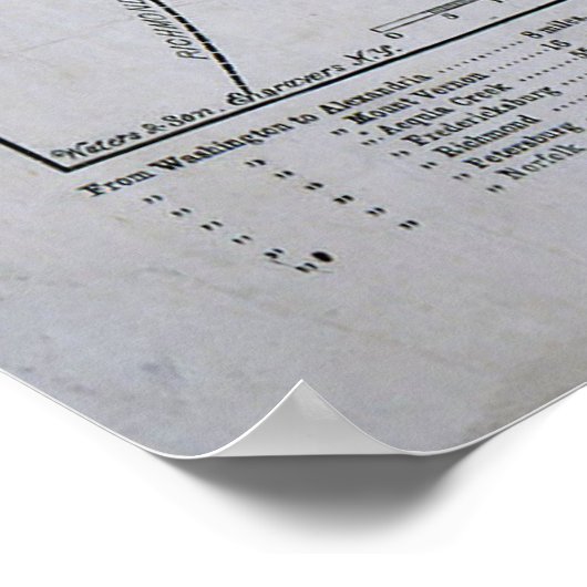 米国南北戦争地図 ポスター (角)