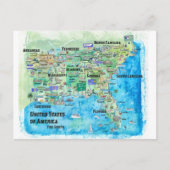 米国南部州旅行地図フロリダ ポストカード (正面)