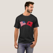 米国及びアルバニアの旗 Tシャツ (正面フル)
