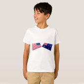 米国及びオーストラリアの旗 Tシャツ (正面フル)