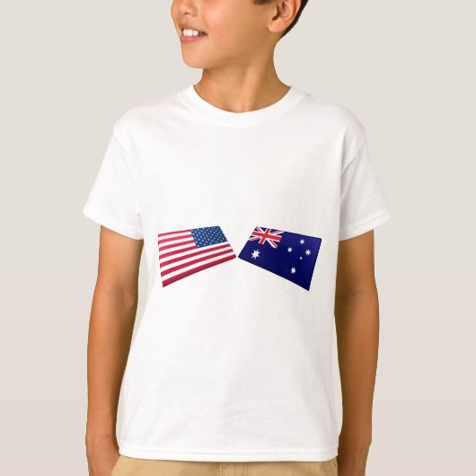 米国及びオーストラリアの旗 Tシャツ (正面)