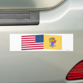 米国及びニュージャージーの旗 バンパーステッカー (車上)