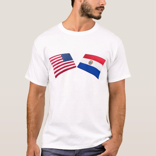 米国及びパラグアイの旗 Tシャツ (正面)