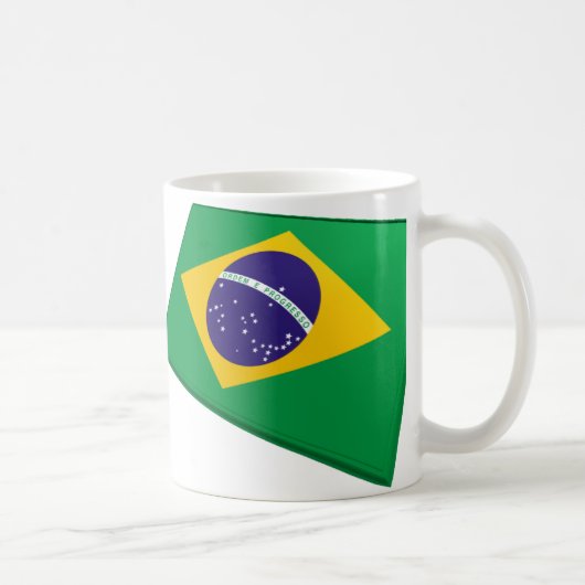 米国及びブラジルの旗 コーヒーマグカップ (右)