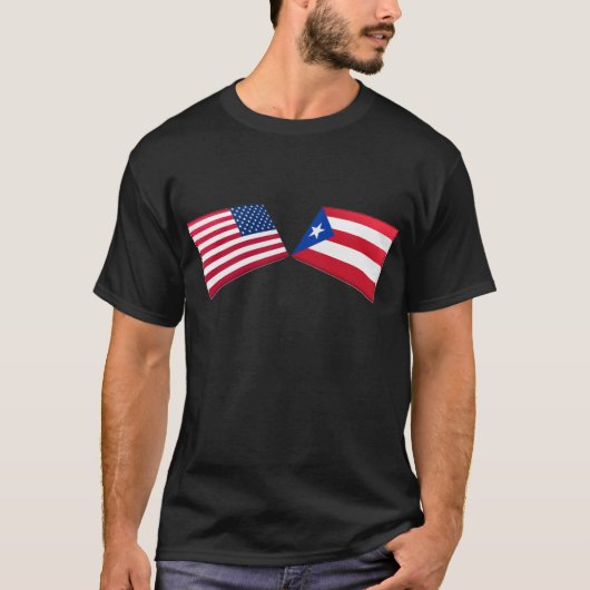 米国及びプエルトリコの旗 Tシャツ (正面)