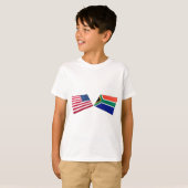 米国及び南アフリカ共和国の旗 Tシャツ (正面フル)