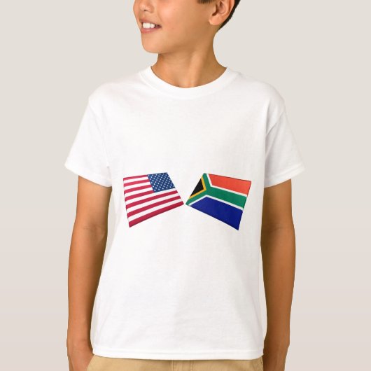 米国及び南アフリカ共和国の旗 Tシャツ (正面)