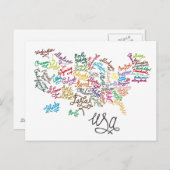 米国台本文字地図 ポストカード (正面/裏面)