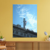 米国合衆国の州の上に表示される米国旗統一された キャンバスプリント (インサイチュ (リビング))