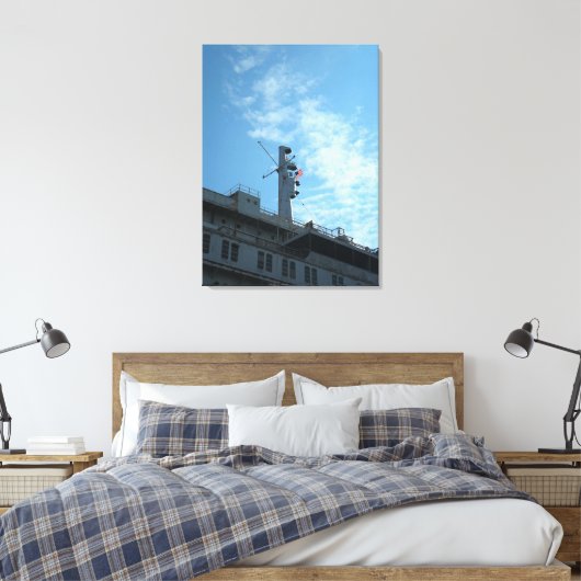 米国合衆国の州の上に表示される米国旗統一された キャンバスプリント (インサイチュ (寝室))