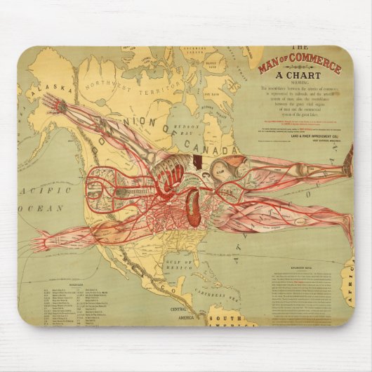 米国商業地図(1889) マウスパッド (正面)