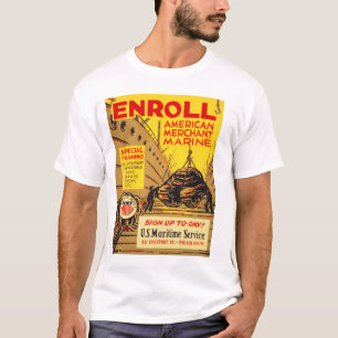 米国商船US海事の登録 Tシャツ