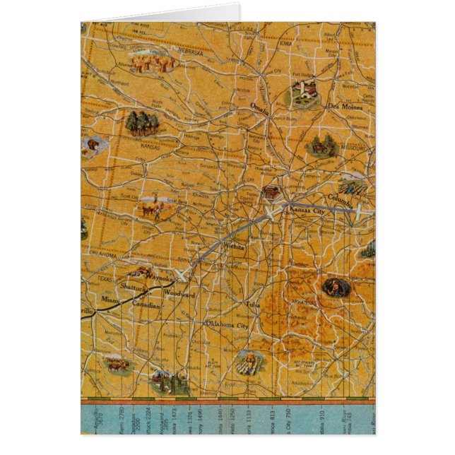 米国図解入りの、写真付きのの航空路地図 (正面)