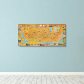 米国図解入りの、写真付きのの航空路地図 キャンバスプリント (インサイチュ (ウッドフロア))