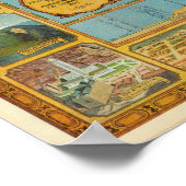 米国図解入りの、写真付きのの航空路地図 ポスター (角)