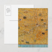 米国図解入りの、写真付きのの航空路地図 ポストカード (正面/裏面)