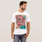 米国図解入りの、写真付きの:カラフル地図の旅。 Tシャツ (正面フル)