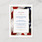 米国国エレガント国国旗の金ゴールド結婚の詳細 エンクロージャーカード (正面)