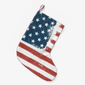 米国国グランジ旗の背景ラスター版。H スモールクリスマスストッキング (正面 (吊り時))