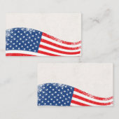 米国国動揺して旗の赤白と青 名刺 (正面/裏面)