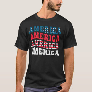 米国国旗おもしろいのグラフィック7月4日 Tシャツ