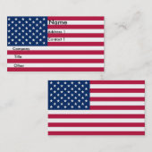 米国国旗が付いた名刺 名刺 (正面/裏面)