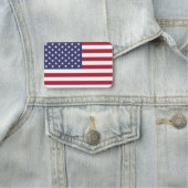 米国国旗が付いた愛国的な名前タグ 名札 (インサイチュ)