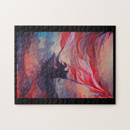 米国国旗が7月4日メモリアルデー抽象芸術アート ジグソーパズル (横)