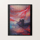 米国国旗が7月4日メモリアルデー抽象芸術アート ジグソーパズル (縦)