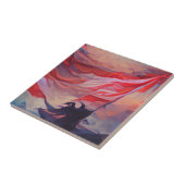 米国国旗が7月4日メモリアルデー抽象芸術アート タイル (側面)