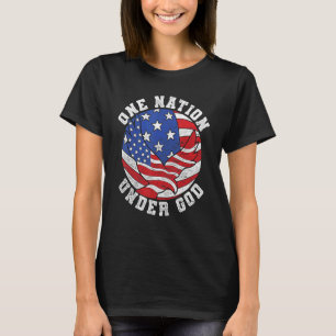 米国国旗でアメリカ誇りを持った4世の下を1国 Tシャツ