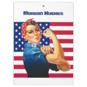 米国国旗でリベッターをロージーカスタム文字 クリップボード (裏面)